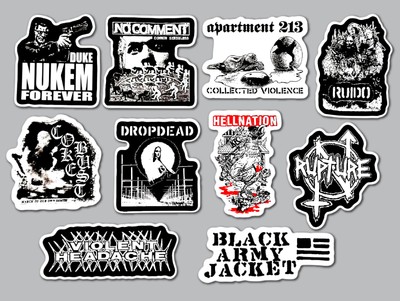 Powerviolence Vinyl Sticker Lot (10 Pack) SET 5 dropdead coke bust spazz infest