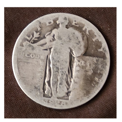 Standing Liberty Quarter 25C Circulated Uncertified Date Not Visible