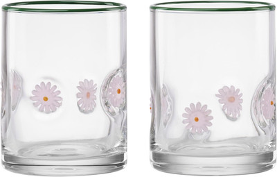 Glassware, 24 Seven First Bloom Flower, Set of 2, 12-Ounce Capacity, Made of Gla