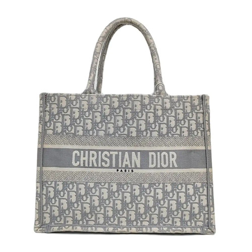 DIOR Book Tote Handbags Cloth Grey Free Shipping | Duties Paid
