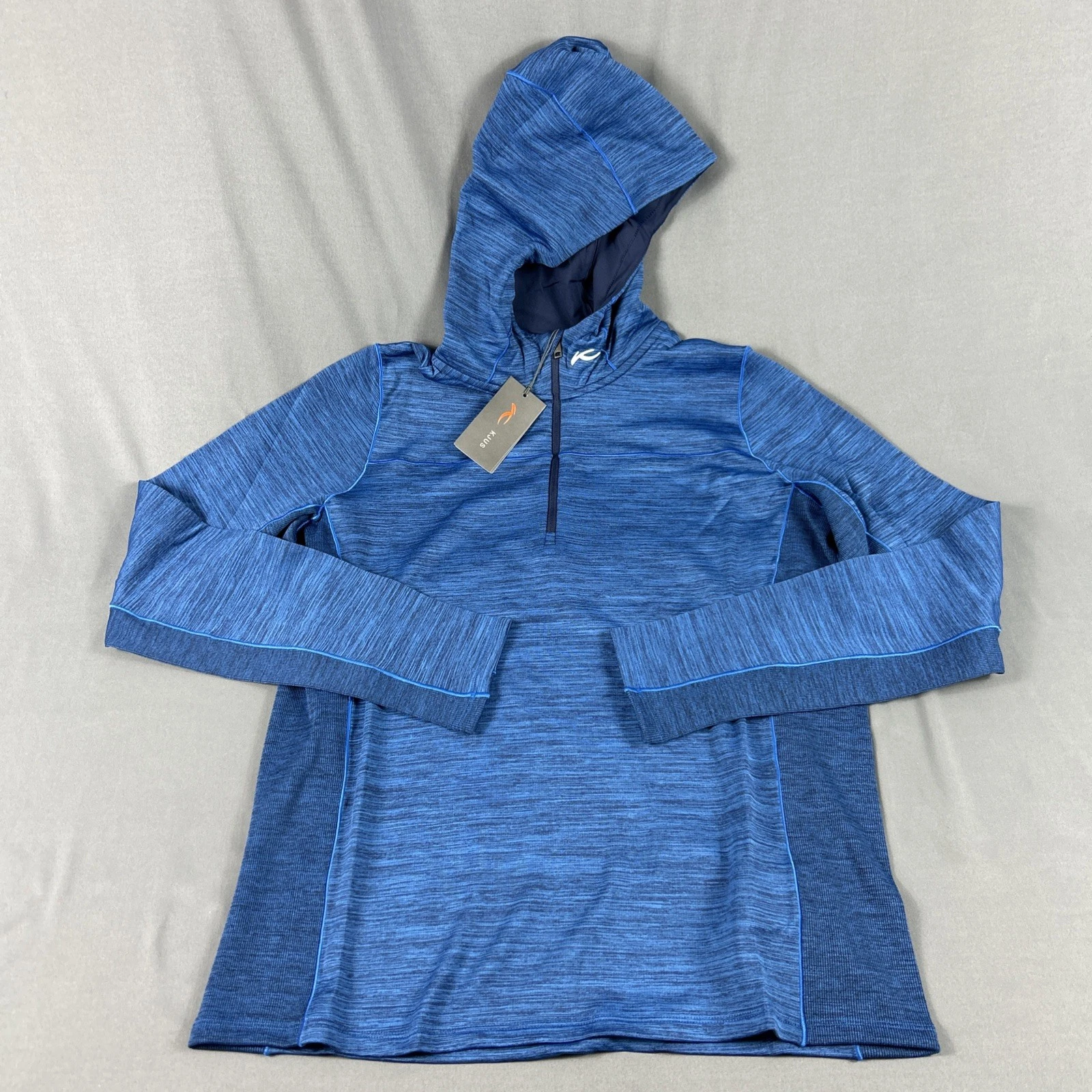 KJUS Golf Hoodie Liam Tech Wool 1/4 Zip Medium Bright Blue Polyester MSRP $249
Opens in a new window