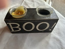Wooden Halloween Decoration And Candleholder