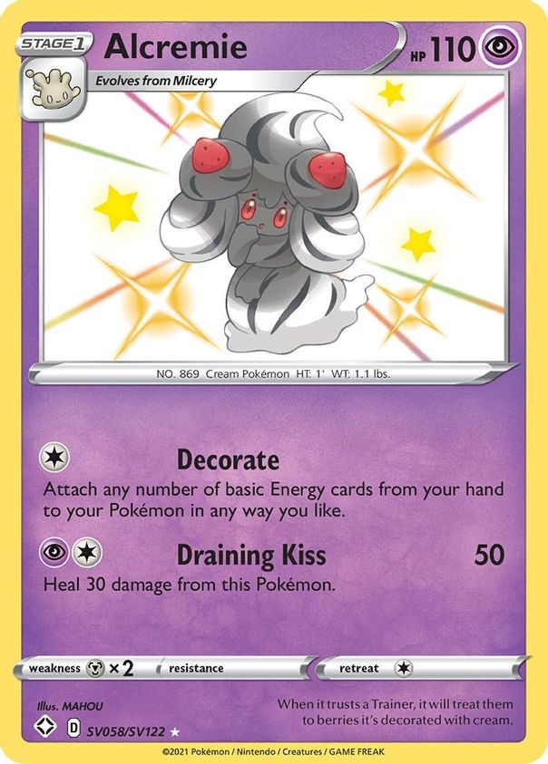 Alcremie - SV058/SV122 - Pokemon Shining Fates Sword Shield Shiny Rare Card NM