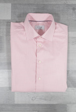 ETON Contemporary Shirt Mens 16.5" 42cm Pink Gingham Check Long Sleeve