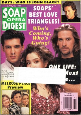 Soap Opera Digest April 12 1994 One Life to Live Drake Hogestyn Jocelyn Seagrave