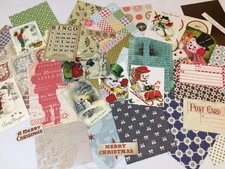 Christmas Scrapbook Paper Double-Sided Kit Snowman Tags Quotes 50 pieces + 2014