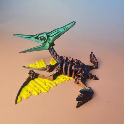 3D Printed Flexi Pterodactyl Skeleton | Dinosaur Desk Toy