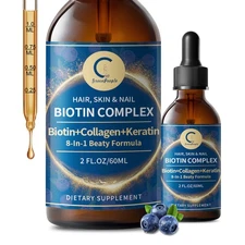 Liquid Biotin & Collagen Drops 20,000mcg for Hair Growth Vitamin Support