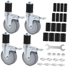 4 Inch Prep Table Caster Wheels Set, 4 Heavy Duty Expanding Stem Casters 4inch