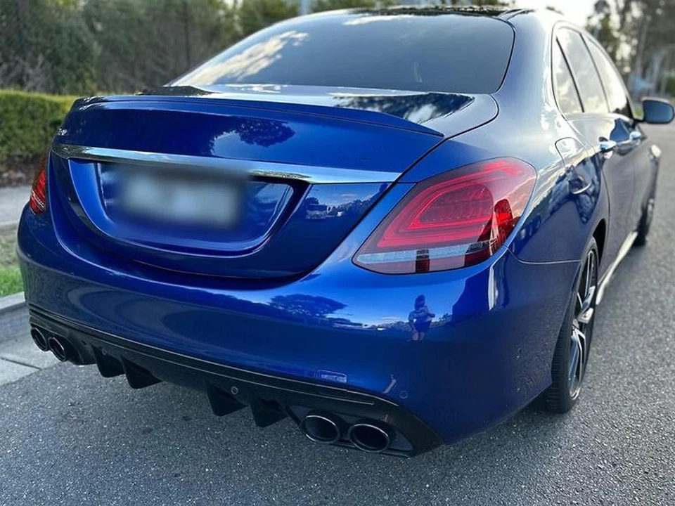 C43 Look Rear Diffuser Exhaust Trims for Mercedes W205 S205 Series. avant garde - Image 2 of 4