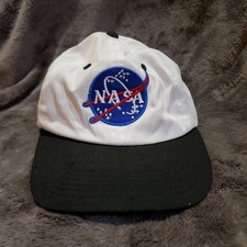 NASA Hat Kids White/Black Logo Adjustable 56cm Aeromax Get Real Space Gear