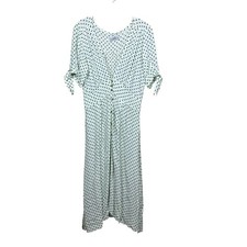 Faithfull The Brand Billie Polka Dot Midi Dress Size US 6  Green Lula Dot Women