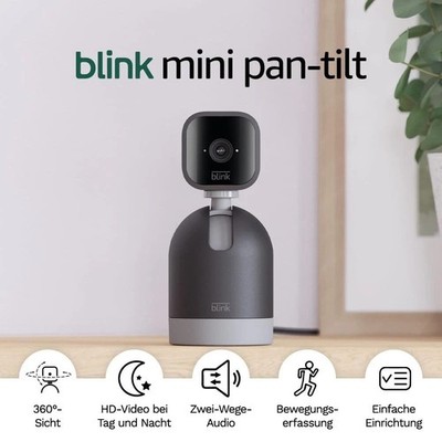 Blink Mini Pan-Tilt Überwachungskamera| Zwei-Wege-Audio|Bewegungserfassung |Weiß