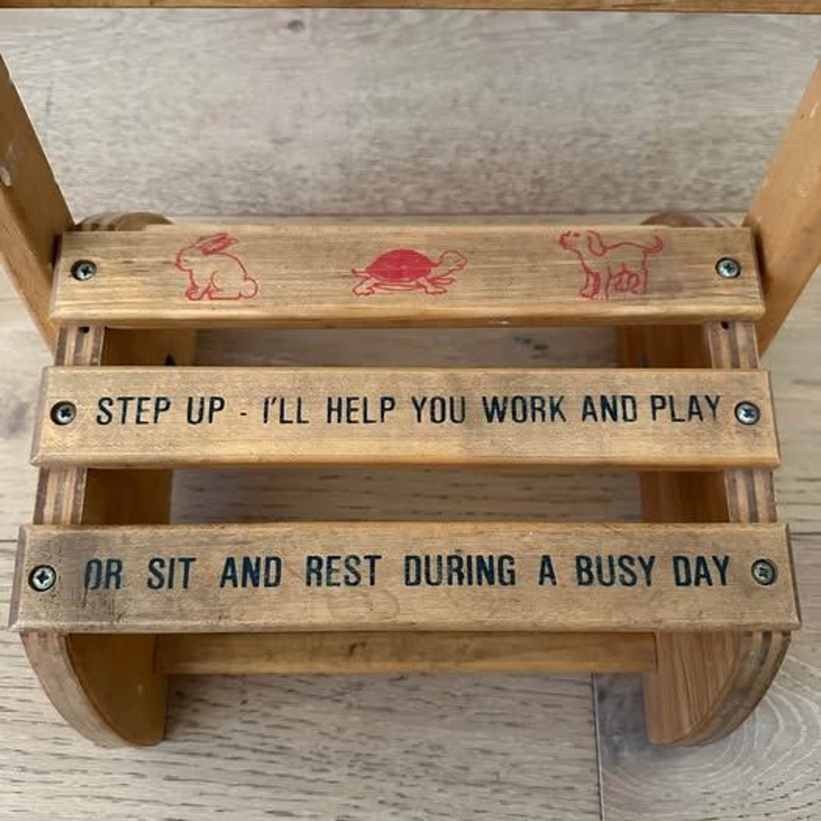 Vintage 1950s Wooden Child’s Step Stool / Chair