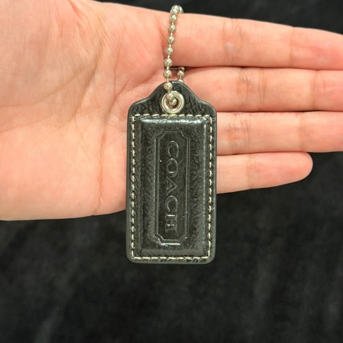2.5" Y2K Coach Leather Key Fob Keychain Hang Tag Hangtag