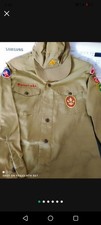 VTG S BOY SCOUT of America BUTTON COLLAR PATCH SHIRT Hat