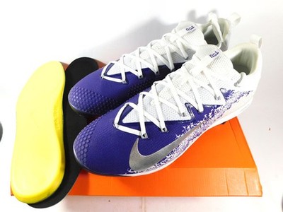 2016 TCU Issued NIKE Lunar Vapor UltraFly Elite Wht/Purp Men 15 Baseball Cleats