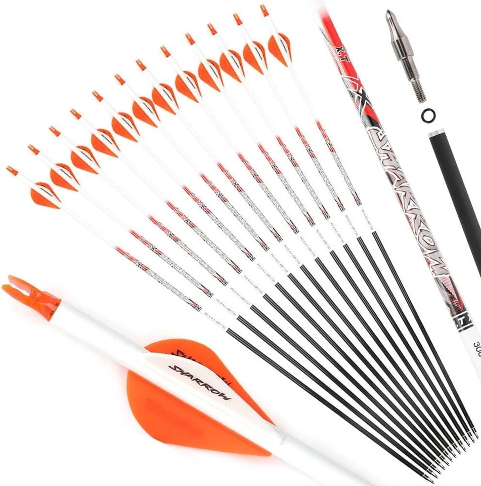 32" Pure Carbon Arrows .003" SP300-800 Recurve Compound Bow Archery Hunting - Image 3 of 4