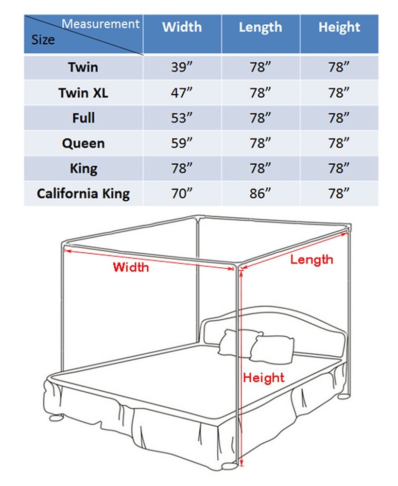 Canopy Bed Frame Post Poles King Size Stainless Steel 4 Corner Canopy Bed Cur...