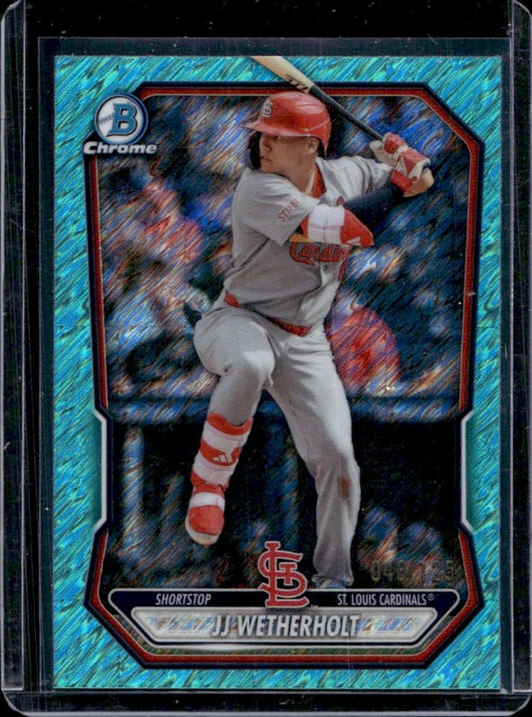 2026 Bowman JJ Wetherholt Chrome Prospects Aqua Shimmer Refractor #/125