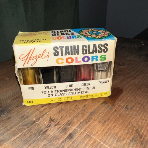 Vintage RARE Hazel’s Stain Glass Color Paint Kit