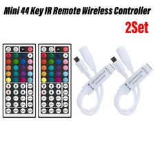 Mini 44 Key IR Remote Wireless Controller For 3528 5050 RGB LED Strip Light 2Set