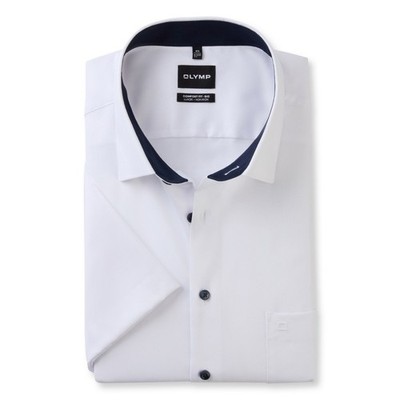 Olympus Luxor comfort fit men's business shirt short sleeve white 141312 00