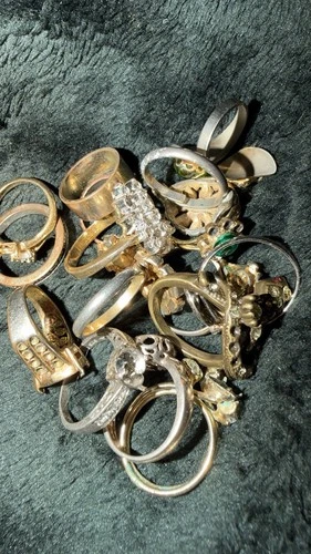 Vintage Scrap Rings Lot! 925 Silver 18 KGE CZ Sarah Cov More