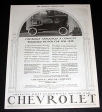 1922 Old Magazine Print Ad Chevrolet-a Complete Standard Motor Car For 525 1922 Old Magazine Print Ad Chevrolet-a Complete Standard Motor Car For 525
