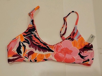 ** Maaji Coral Leafy Liberties Classic Bralette Bikini Top medium