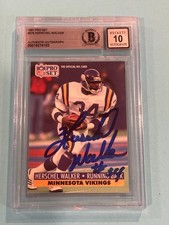 HERSCHEL WALKER Signed 1991 PRO SET Card #576 Beckett (BAS) AUTO 10