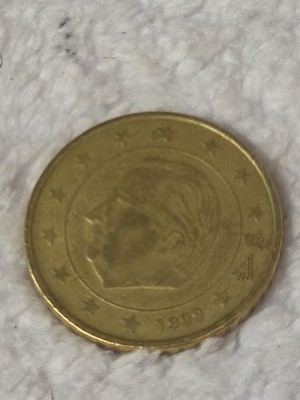 1999 Belgium 50 Cent Euro Coin King Albert II