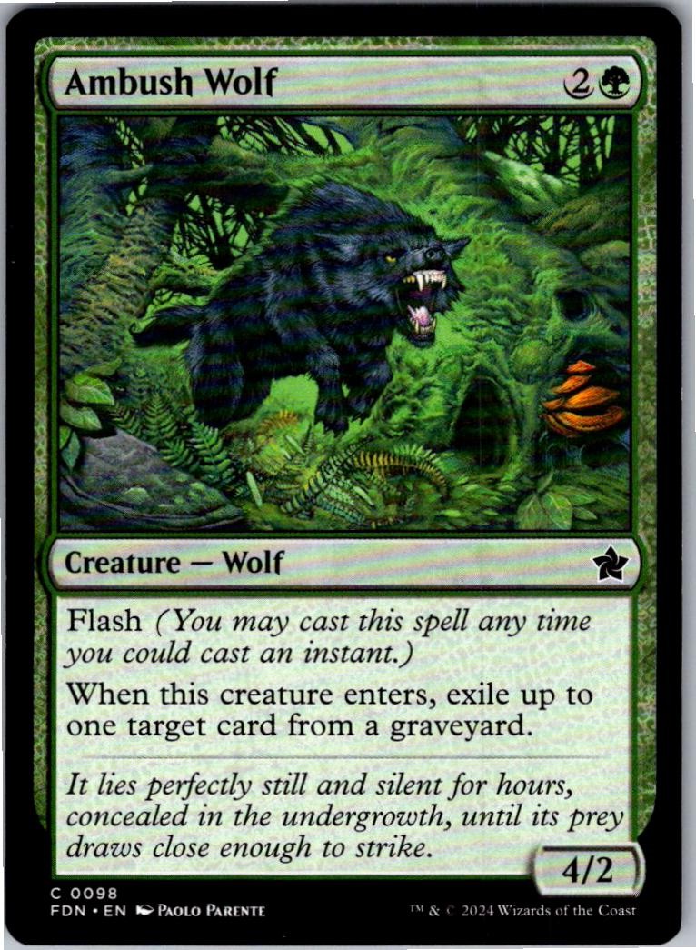 AMBUSH WOLF COMMON FOUNDATIONS MAGIC: THE GATHERING NEAR MINT