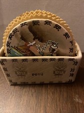 Set of Suede Leather Coasters Peru