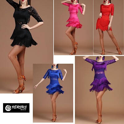 Kleid Fransen Show Charleston Ball Tanz Girl Show Frills Dress CHARL01