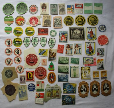 75 vignettes advertising stamps Königsberg, Thale, Calbe etc. around 1910 (103422)