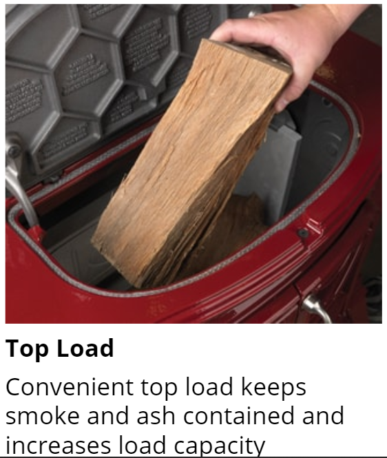 Vermont Castings Encore Wood Stove, Classic Black, Transition Doors