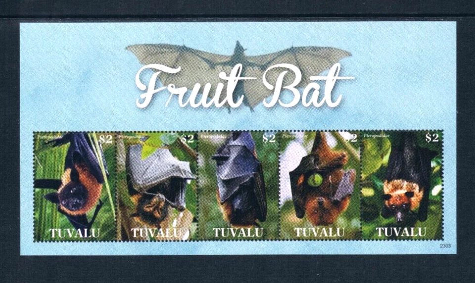 $23.50 Scott Value - 2023 TUVALU Fruit Bats 2 s/s South Pacific CV MNH NH UMM - Image 4 of 4