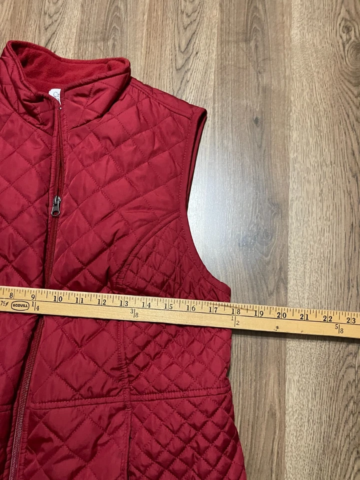 Jaqueta Croft & Barrow, Feminina Tamanho Médio, Vermelha, Zíper Completo, Colete - Imagem 3 de 4