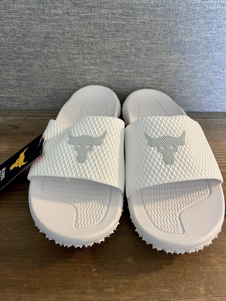 Under Armour UA Project Rock Brahma Bull Slides Sandals 3025237-101 Mens Under Armour UA Project Rock Brahma Bull Slides Sandals  main image 2