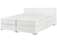 Boxspringbett Kunstleder In Weiß 180 X 200 Cm Modernes Polsterbett Hotelbett