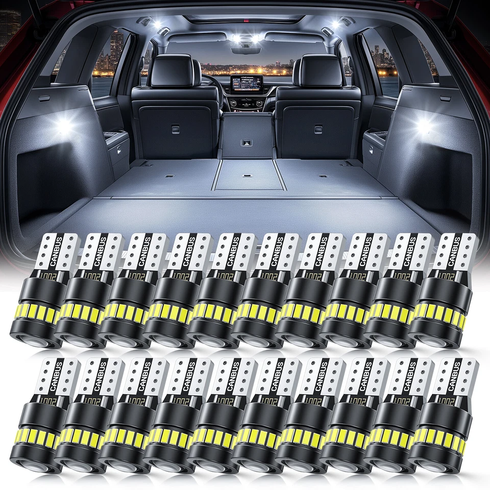 10-40 Pcs T10 Car Interior Led Light Bulbs White Dome Light W5W 2825 158 192 168 - Image 2 of 4