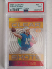 2021 illusions justin herbert clear shots gold psa 9   16/25