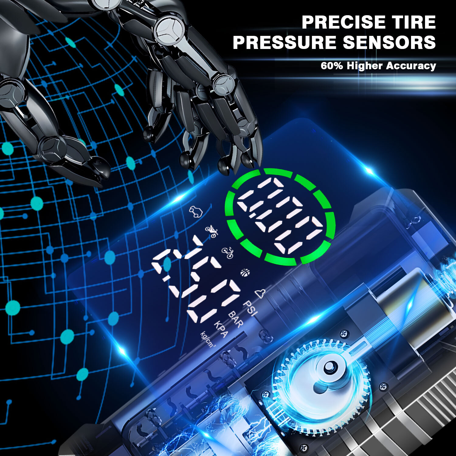 Tire Inflator Portable Air Compressor,Tire Inflators Portable Cordless Air Pump