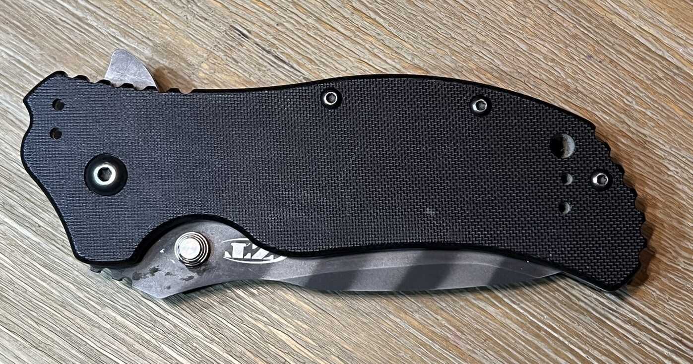 ZT Zero Tolerance Knife 0350TSTR Linerlock A/O Tritium Tiger Stripe DLC