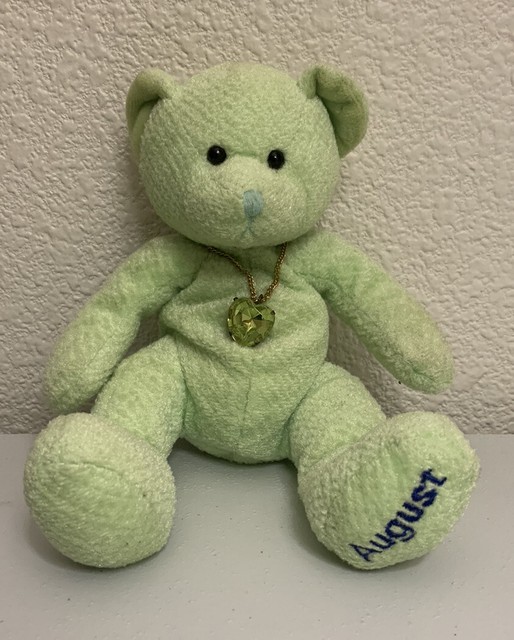 Russ Plush Bears Of The Month August Peridot Pendant Collectible Bear 9