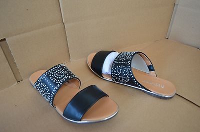 report black flat sandals