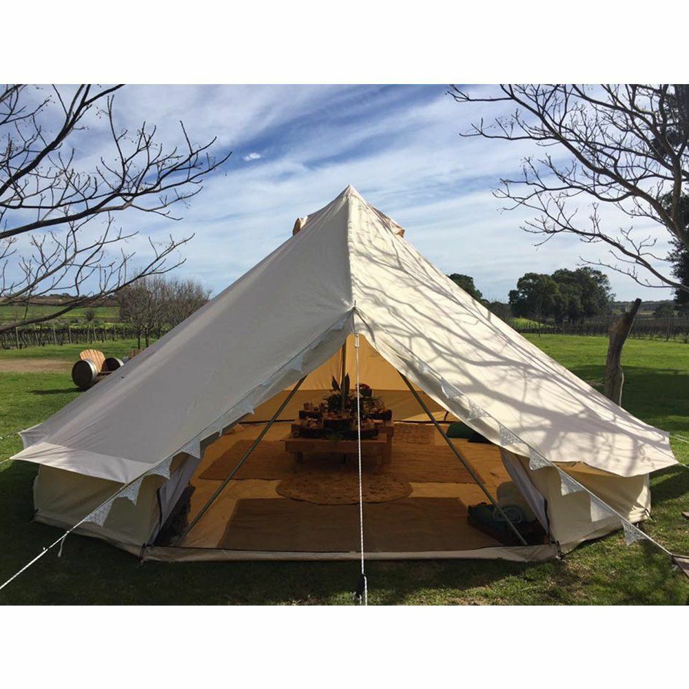 3M 5M 6M Outdoor Waterproof Canvas Bell Tent Hunting Glamping Camping Tent