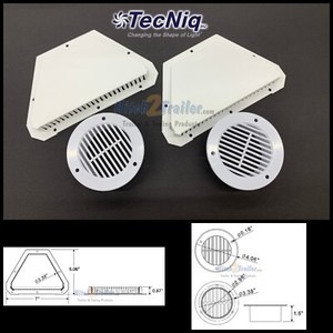 White Aerodynamic Side Air Vent For RV, Trailer, ATV, Or Truck - C2W Brand (Model WAEV2-WAVT2)