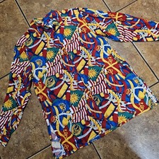 Vintage Pendleton Shirt Nautical Button Up Colorful Rayon USA Made Womens Petite